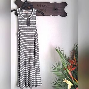 Striped Black and White Hollister Ribbed Gray/ White Sleeveless New